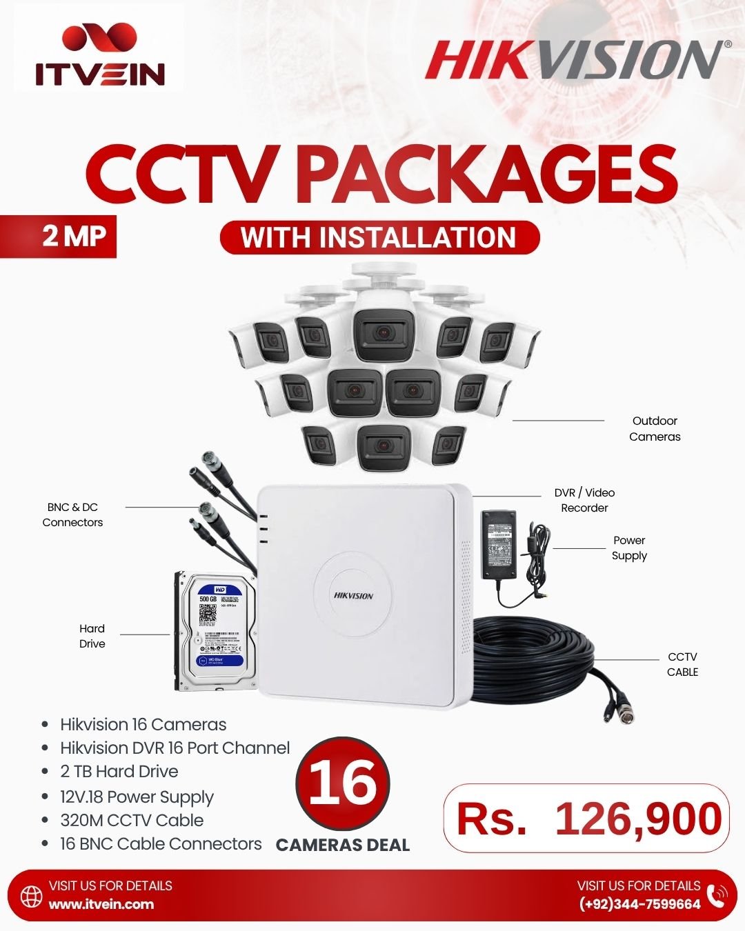 16 CCTV CAMERAS PACKGE
