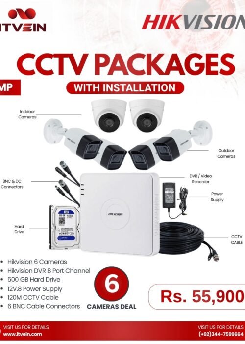 6 cctv Cameras Package